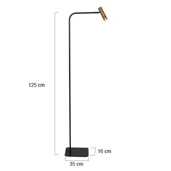 Floor lamp Lumo black with gold Steinhauer 8712746184631