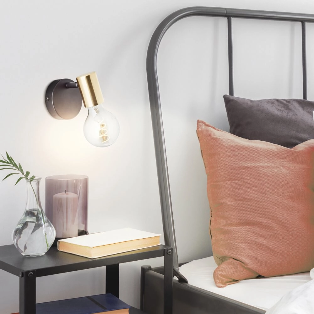 Wall lamp Kerry black with gold Brilliant 4004353409011