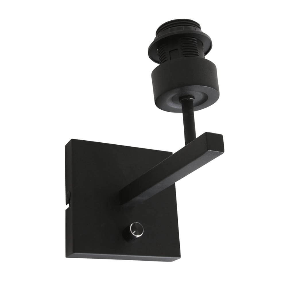 Wall lamp Stang with dimmer black and bamboo cap Steinhauer 8712746172089