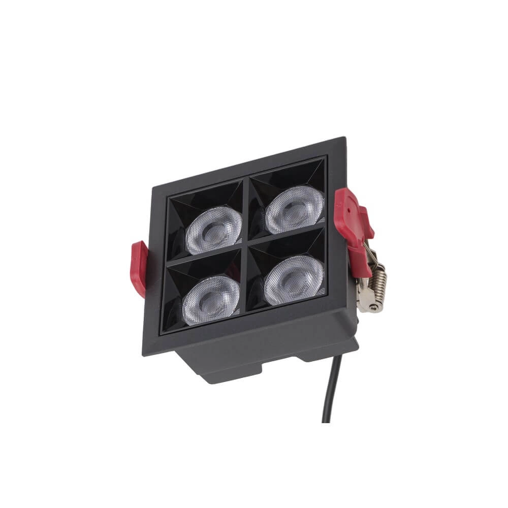 Black recessed spotlight Midi Led 2x2 LEDs - 4000K Lyora 5903139100649