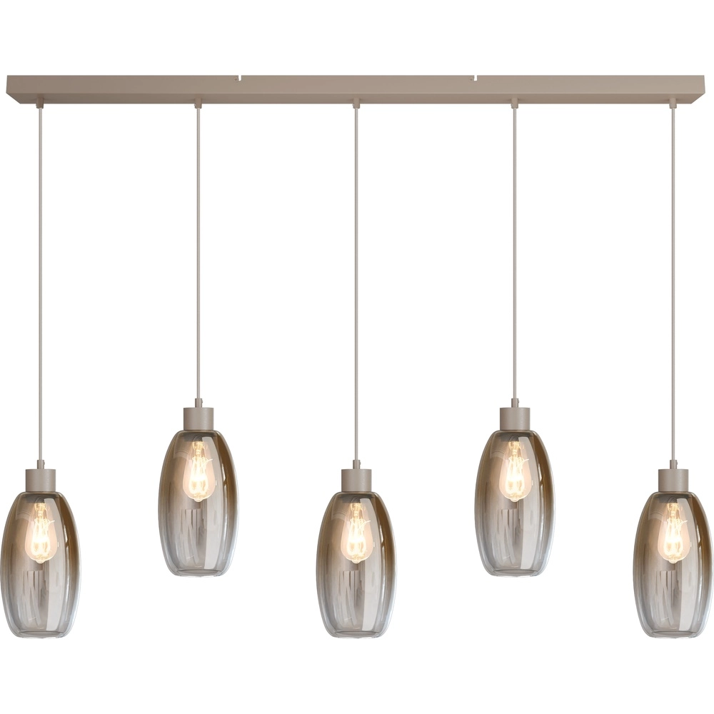Glass pendant lamp Olive 5x Ø 15cm - sand