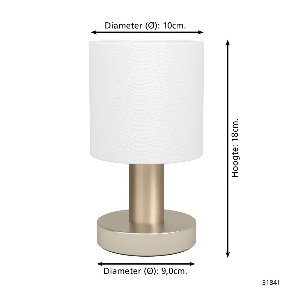 Table lamp Montetto nickel with white cap Eglo 9002759318413