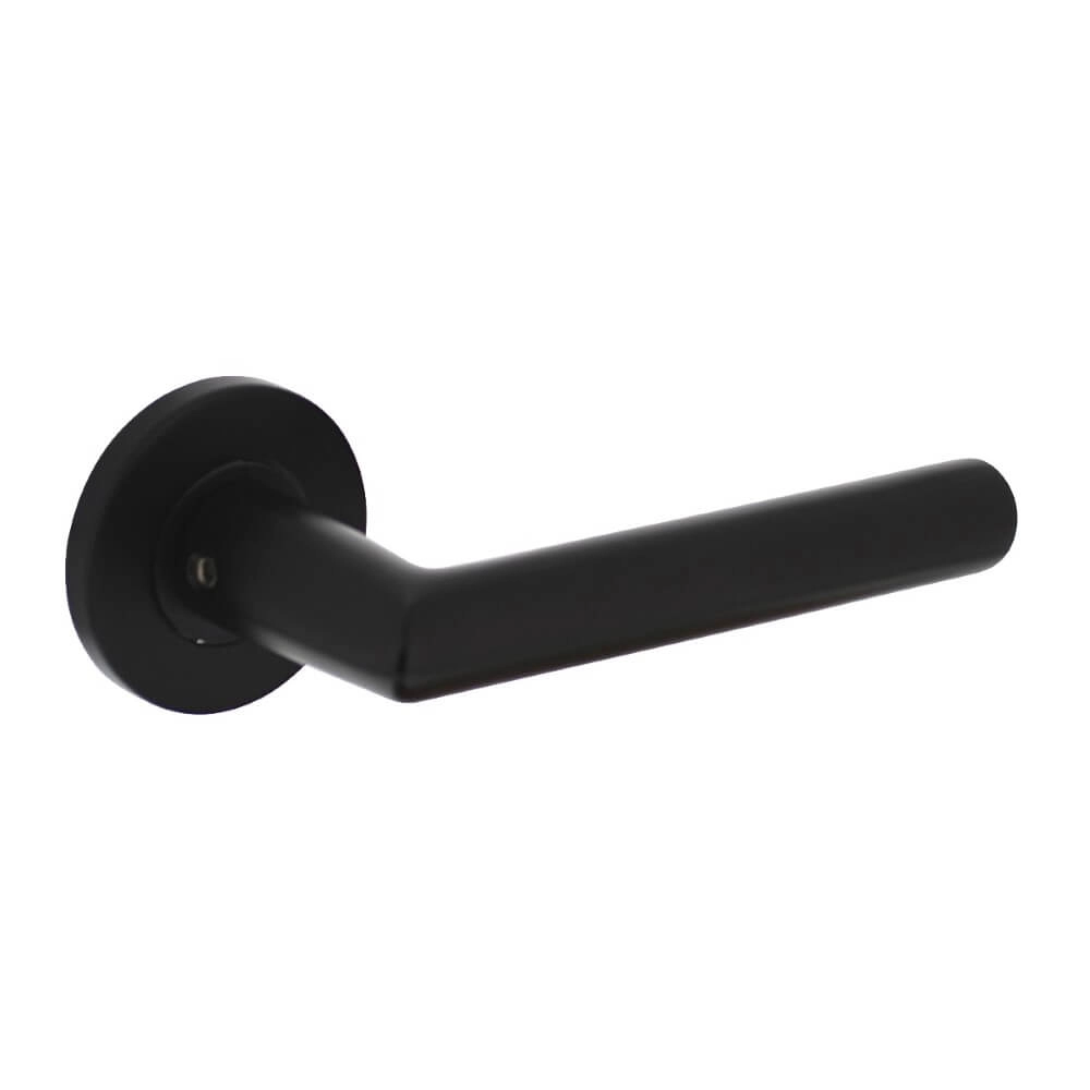 Tight door handle Hoek 90 Round Aluminum Black