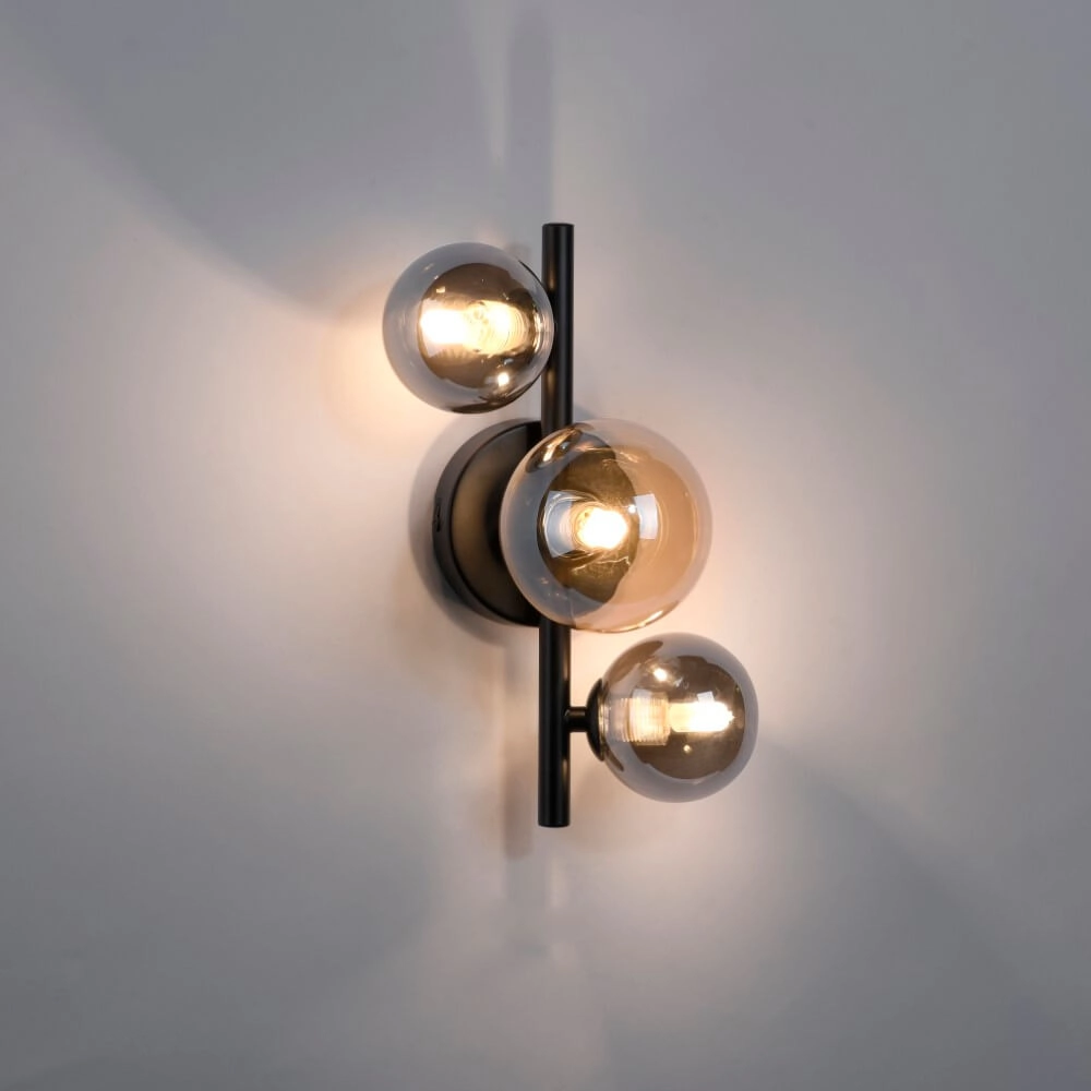 Black wall lamp Popsicle 3-light Paul Neuhaus 4012248375501