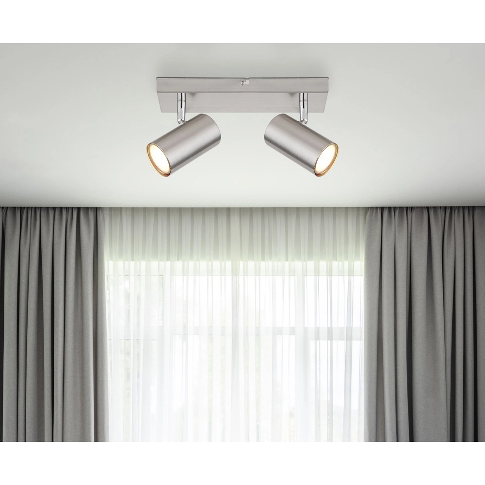 Ceiling lamp 2-lights Robby nickel Globo 9007371439515