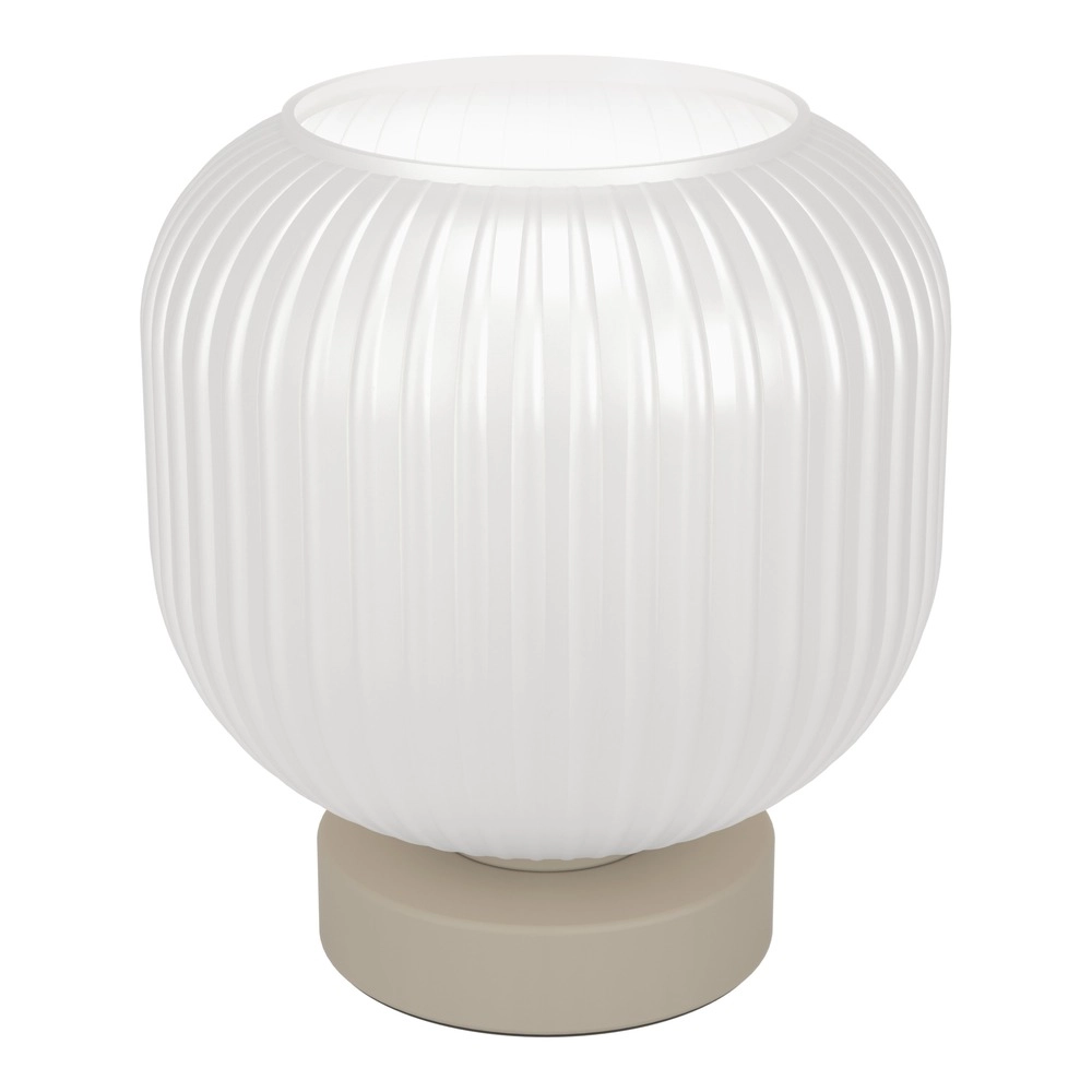 Design table lamp Dasmina sand brown with white Ø 20cm