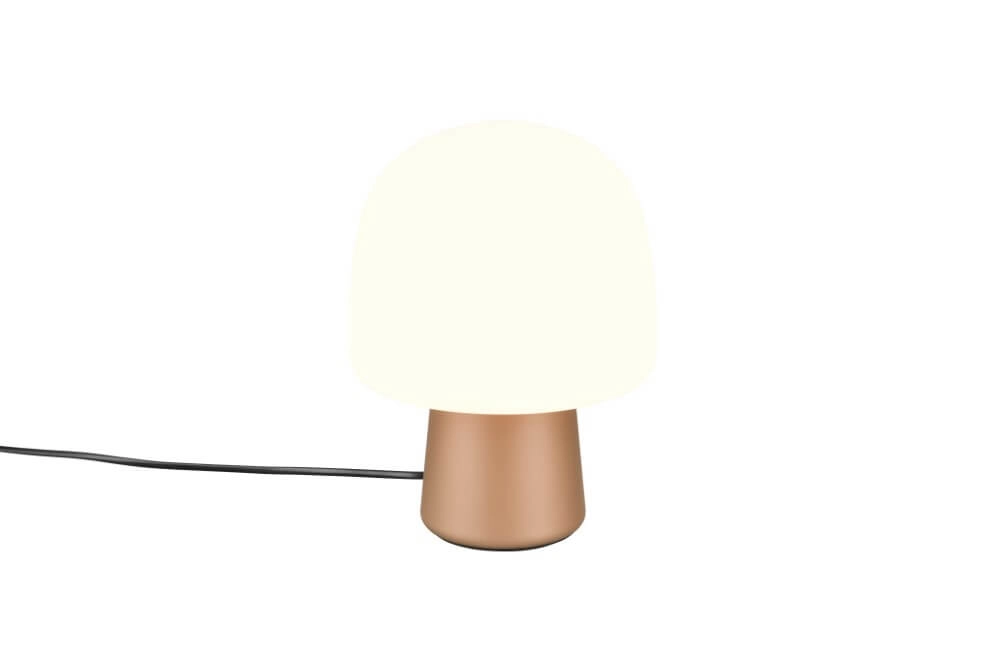 Mushroom table lamp Steen coffee with white glass
