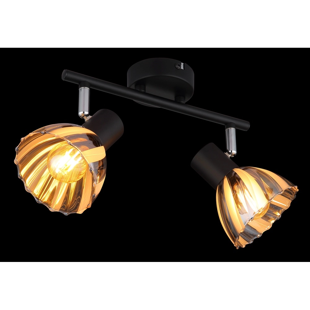 Ceiling lamp 2-lights Zachery Black Globo 9007371522507