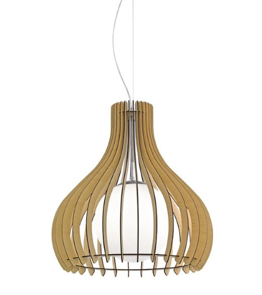 Pendant lamp Tindori 50cm light brown wood