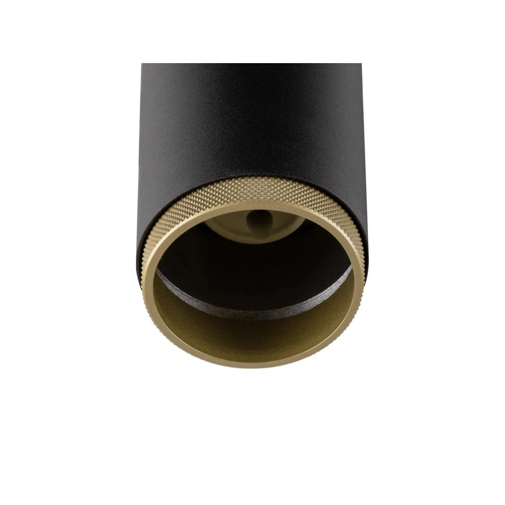 Surface-mounted spot Grip! L 2-light black with gold ring SLV 4024163304399