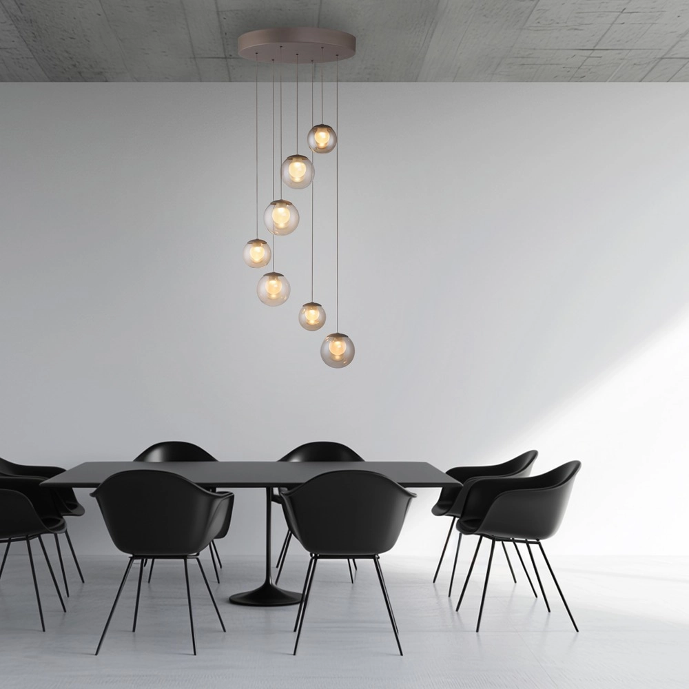 7-light pendant lamp Pure Popup Bronce Paul Neuhaus 4012248396681