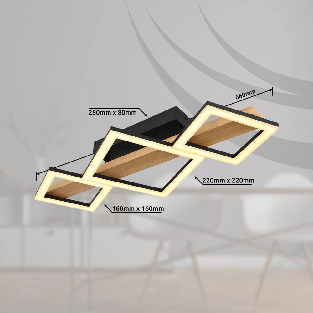 Modern ceiling lamp Dustin black 66cm Globo 9007371448104