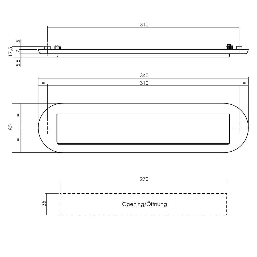 Mailbox rain edge Posta oval brass Intersteel 8714186653647