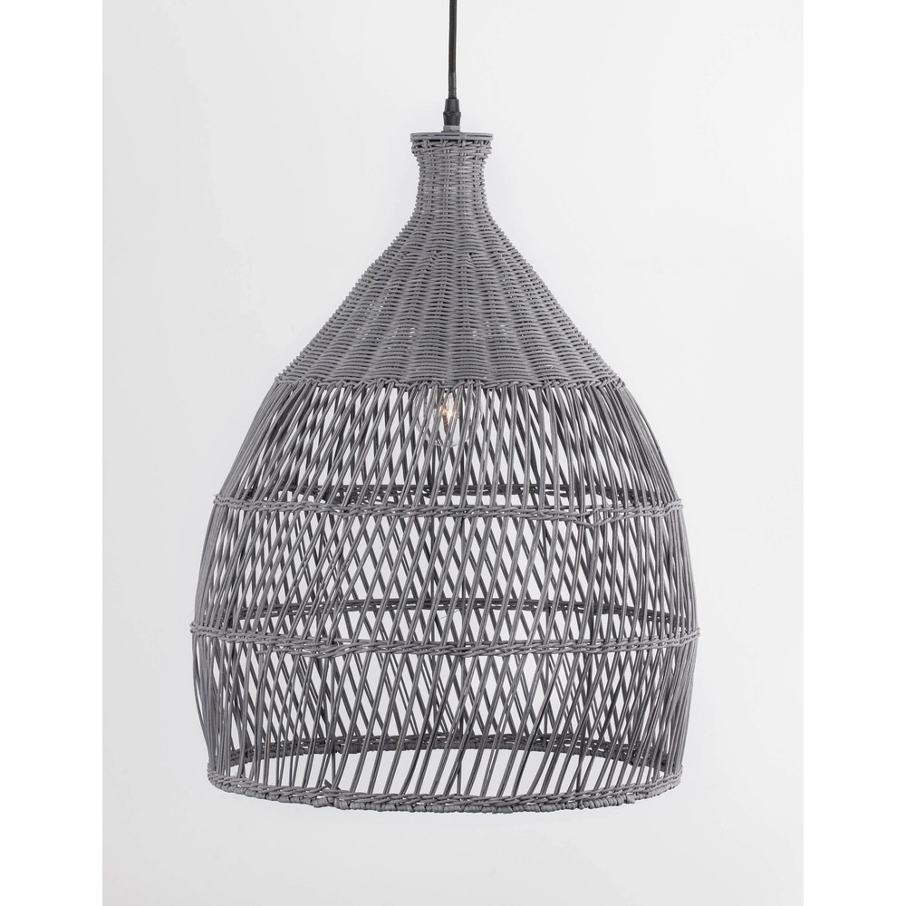 Grey pendant lamp Destin rattan Ø 42cm Lyora 5212017416681