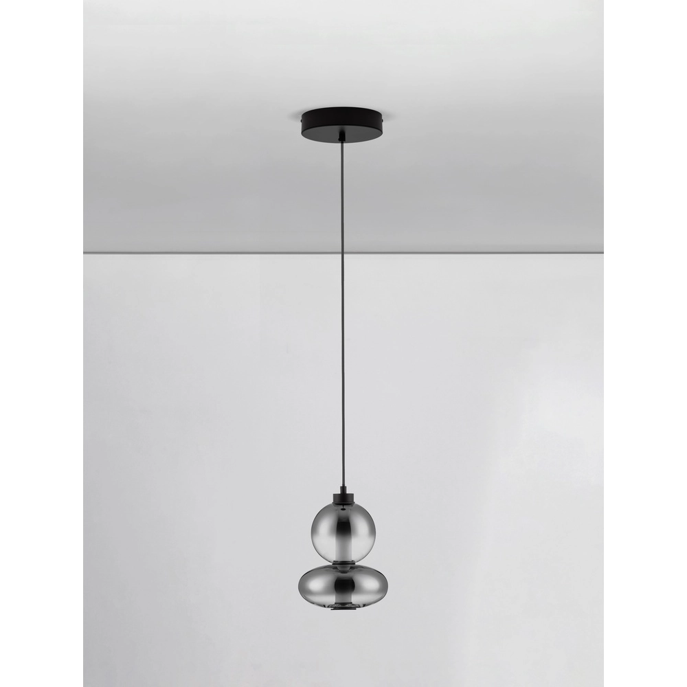 Pendant lamp Bally smoke glass 27.5cm Lyora 5212017449153