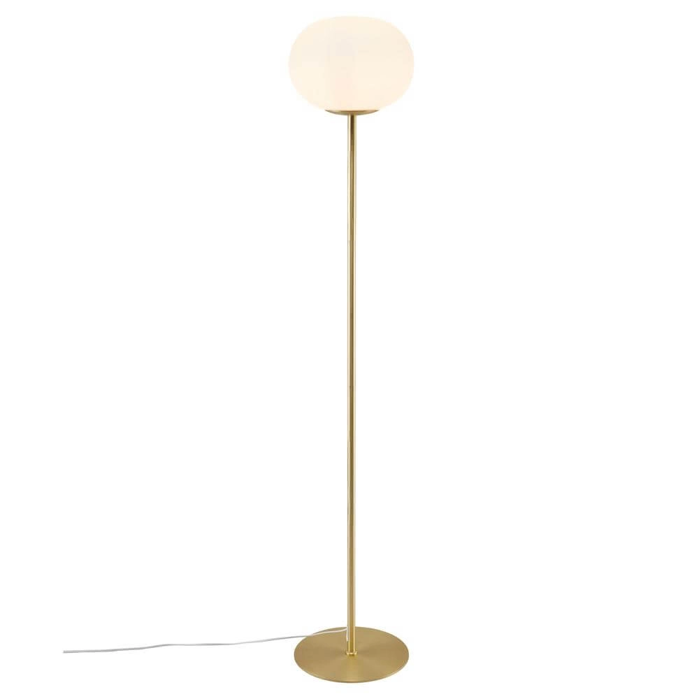 Glass floor lamp Alton brass with white glass Nordlux 5704924001086