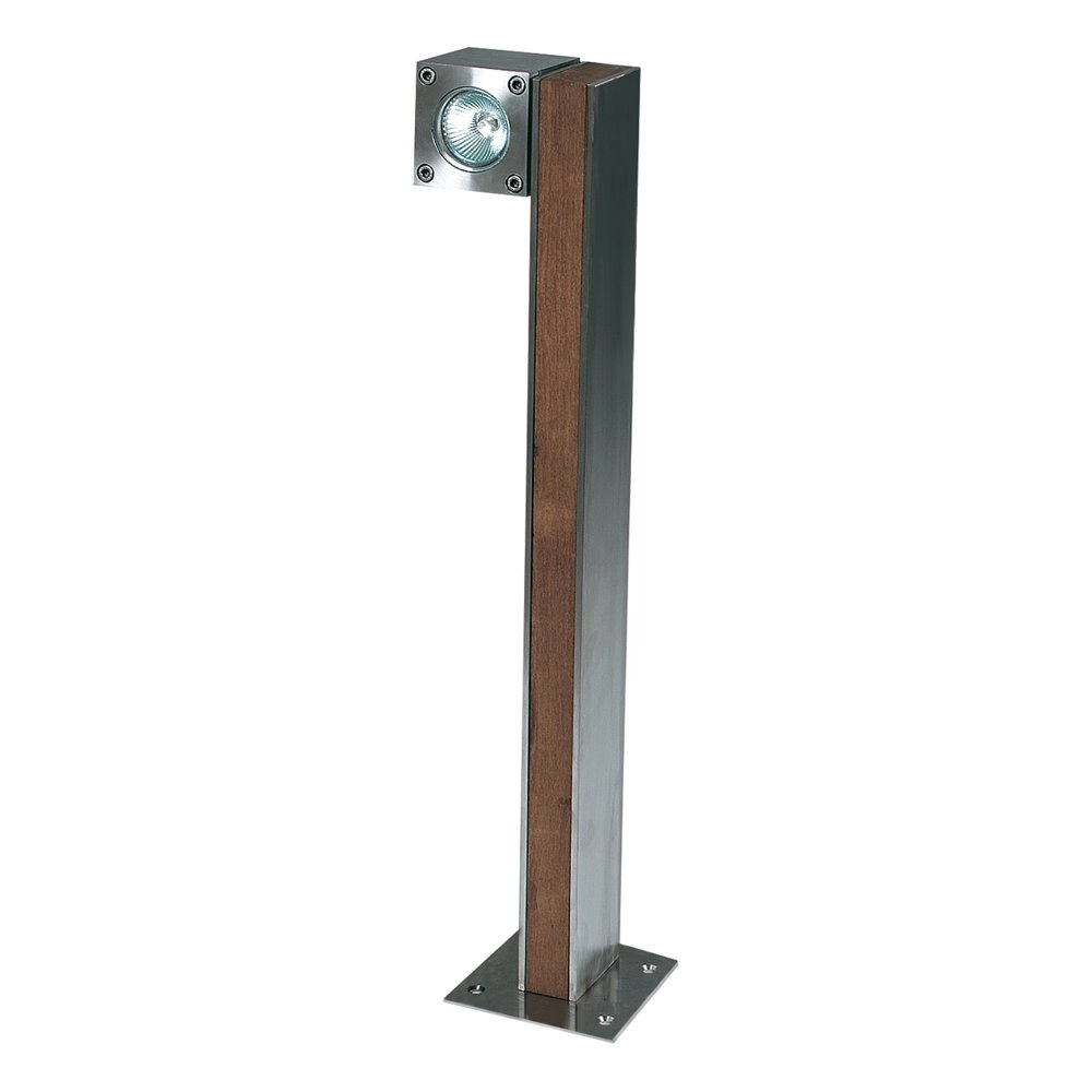 Garden spotlight Q-Bic Teak 1 60cm wood-stainless steel