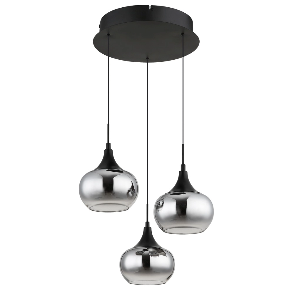 Design pendant lamp Lui 3-light black Globo 9007371586608