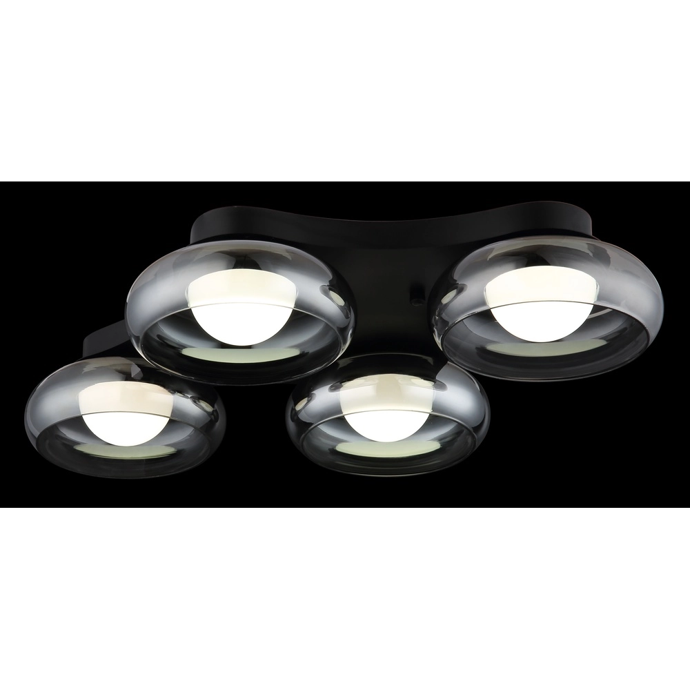 Design ceiling lamp Carlene 4-light black Globo 9007371575176