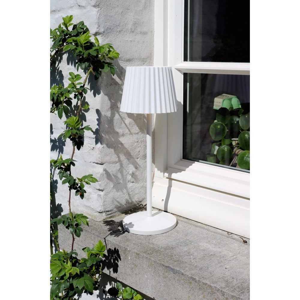 Rechargeable table lamp Justine white with charging station Lucide 5411212272188
