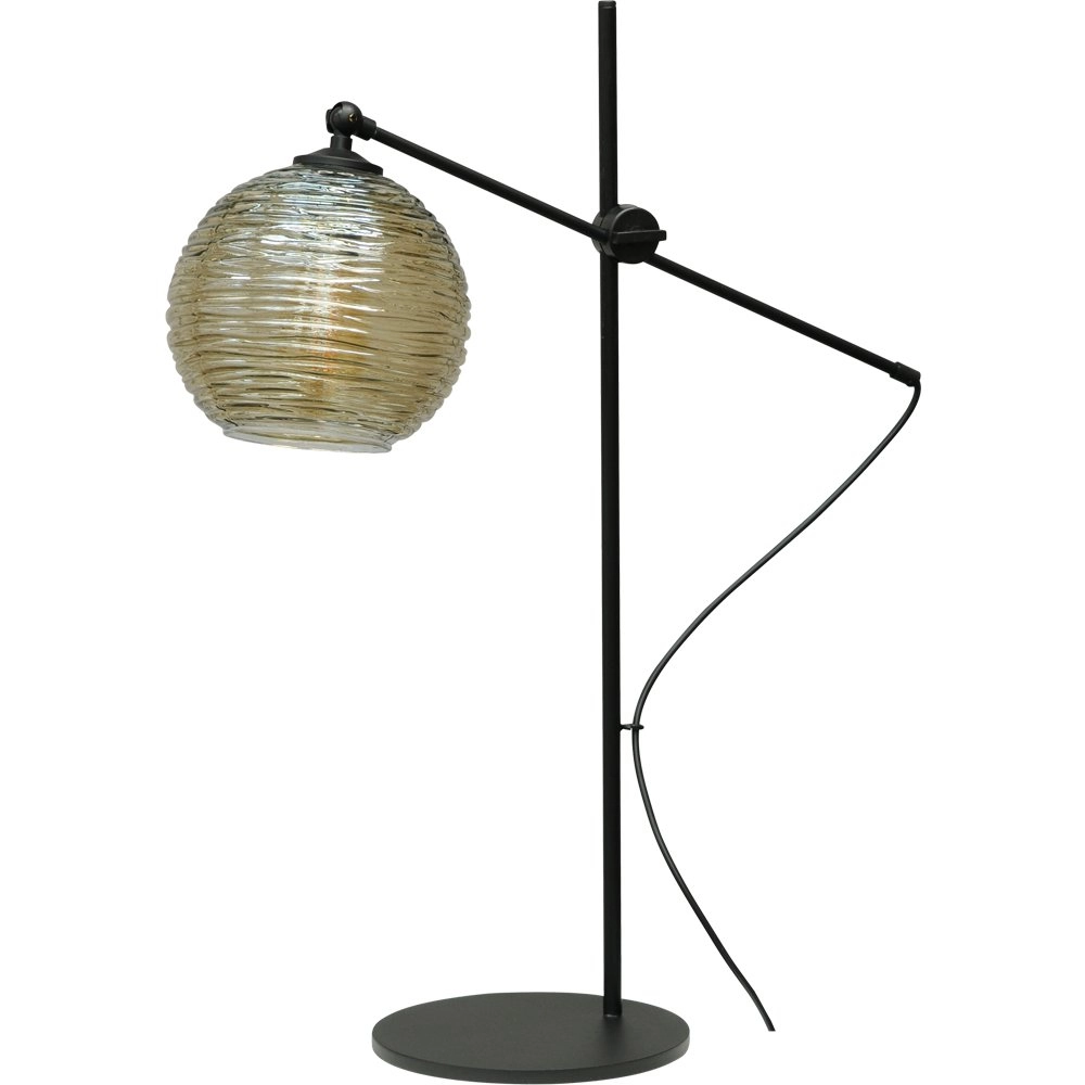 Adjustable table lamp Quinto Smoke with striped glass Masterlight 8718121216577