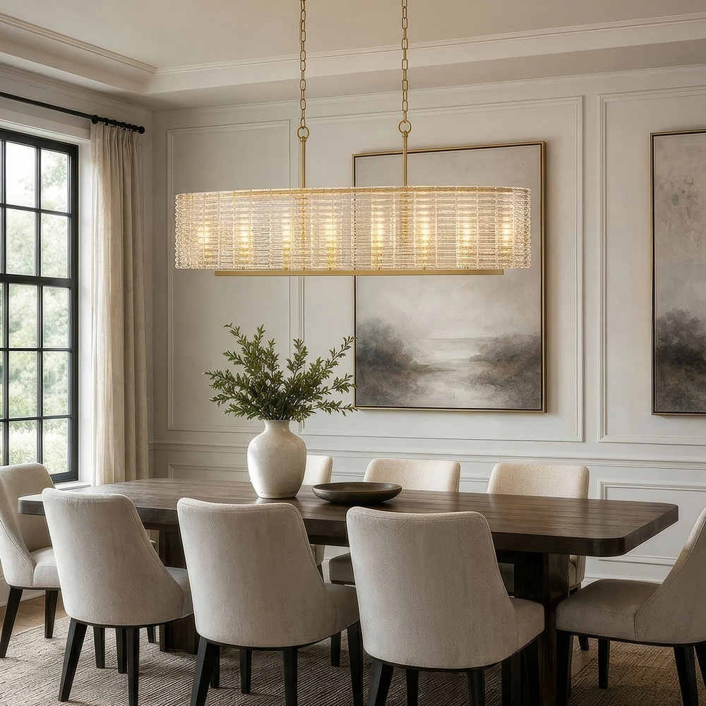 Classic pendant lamp Flute Gold