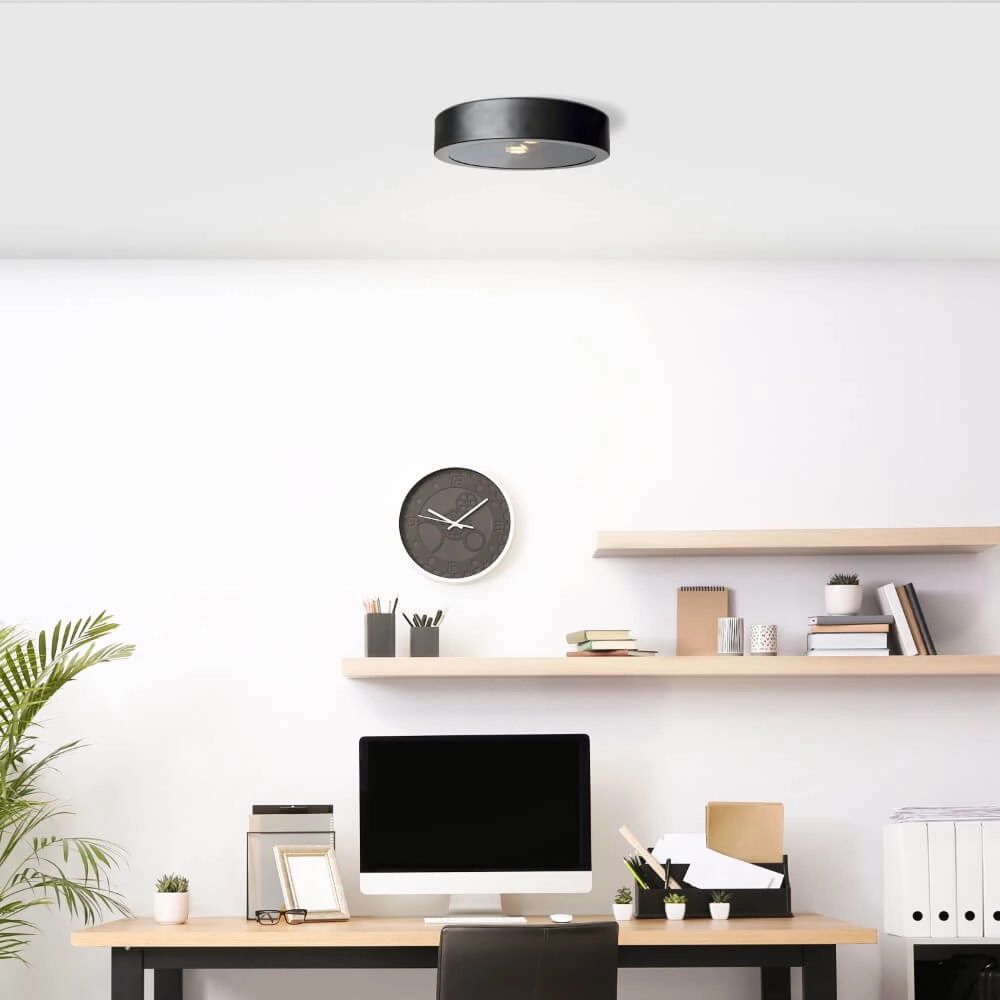 Black ceiling lamp Sandros Ø 31cm with glass Brilliant 4004353409479