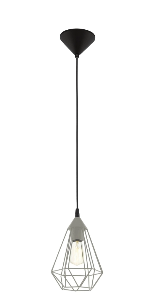 Grey pendant lamp Tarbes ankle