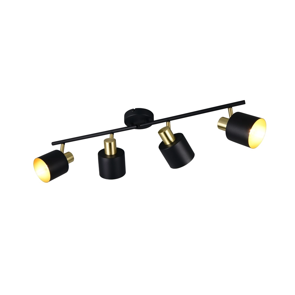 Ceiling lamp Eva 4-light black with gold