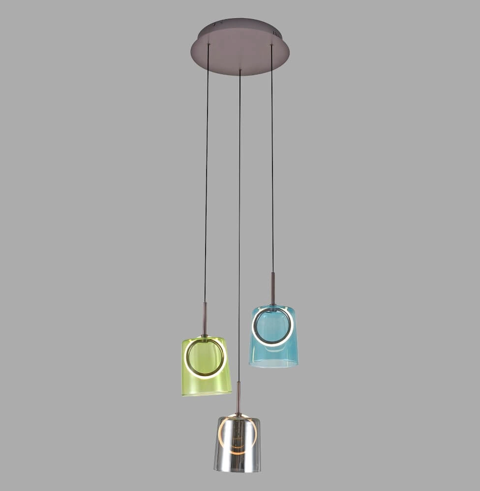 Pendant lamp Zula 3-light round Paul Neuhaus 4012248383636