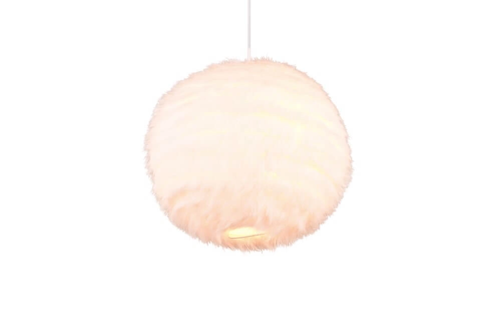 Fabric pendant lamp Furry cream Ø 35cm Trio 4017807600087
