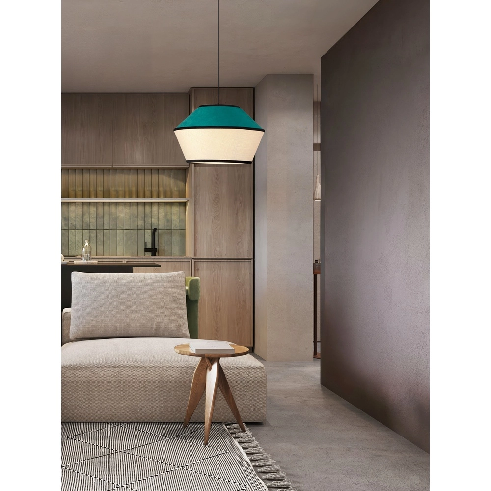 Pendant lamp Veliss white with blue Lyora 5212017493842