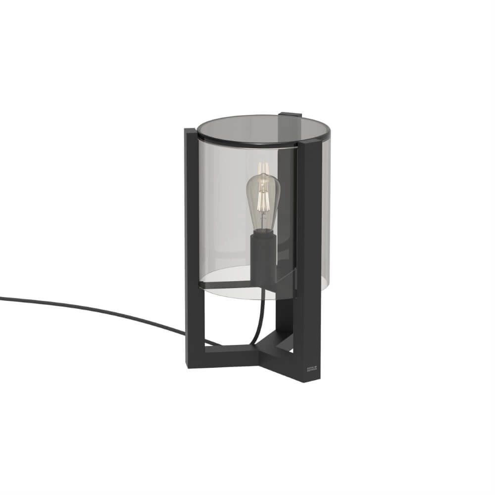 Table lamp 45cm Tristar anthracite with smoke glass