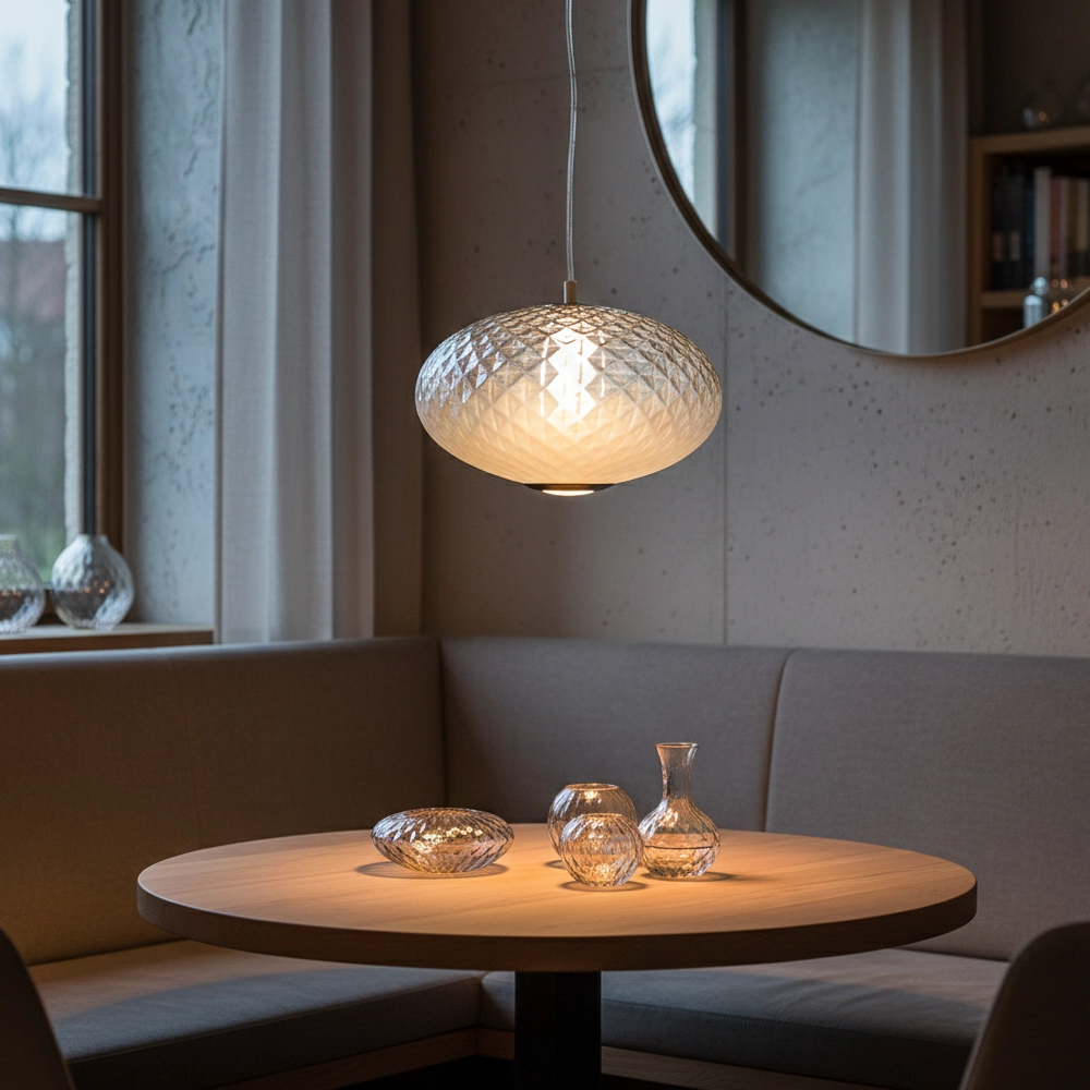 Pendant lamp Aora oval opal glass