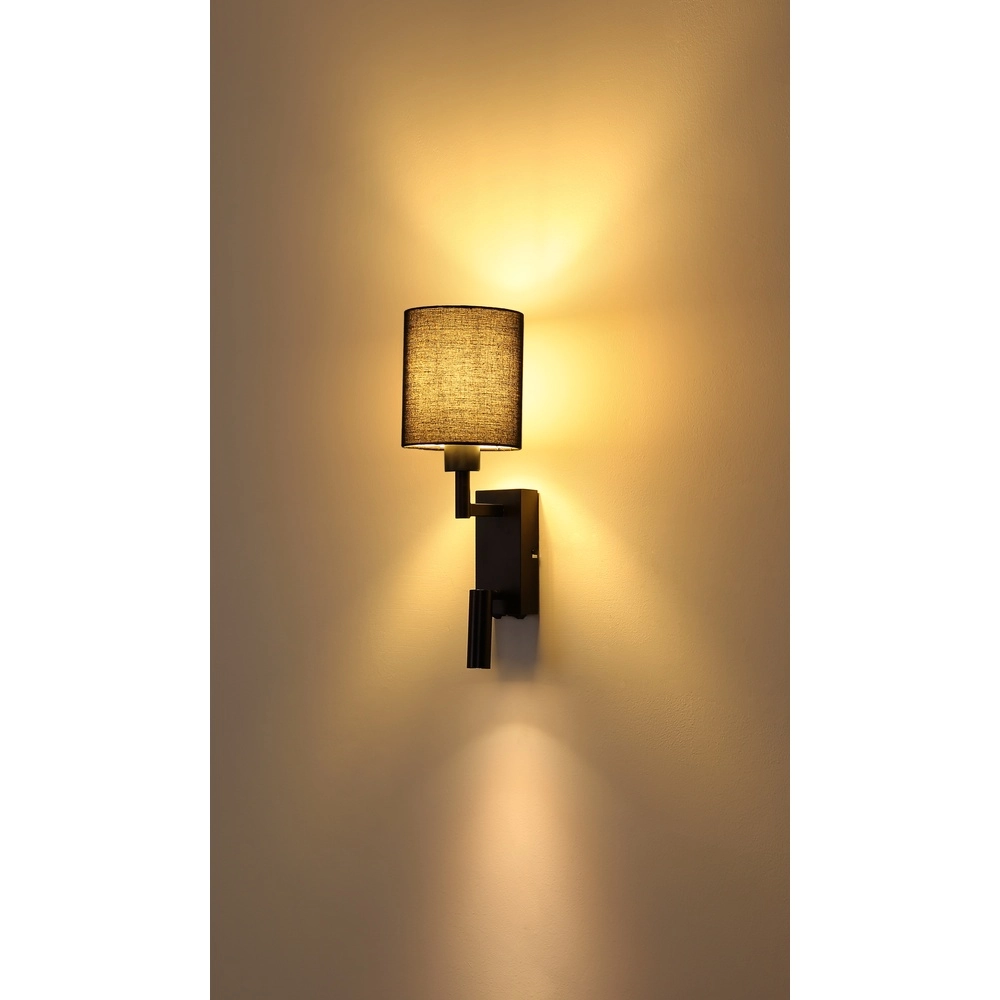 Bedside lamp Zamora black with black hood Globo 9007371575893