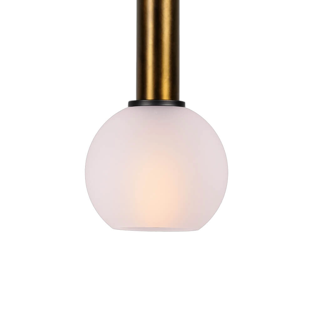 Hanging lamp Ø 15cm Bella 2 Antique brass with matt white glass Masterlight 8718121334110
