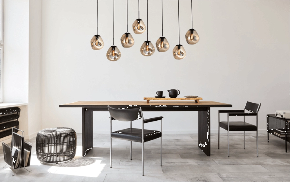 Hanging lamp Lava 8x gold glass Ø 24cm Masterlight 8718121286334