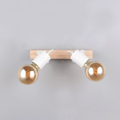 Double ceiling light Lynar white with wood Trio 4017807670745