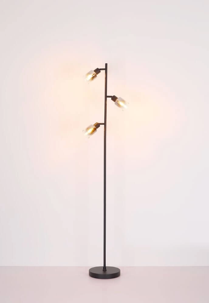 Floor lamp Hubertus with smoke glass Globo 9007371458011