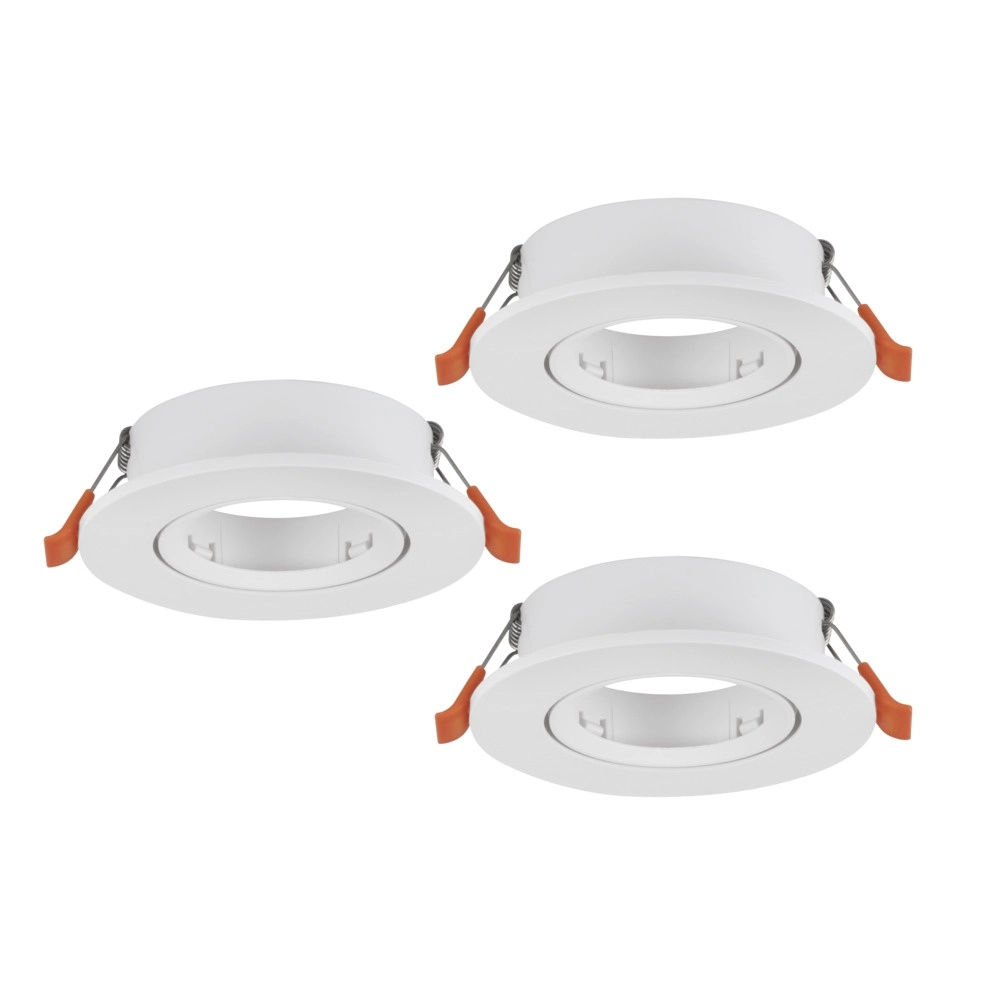 Set of 3 recessed spotlights Barranco white Ø 9cm