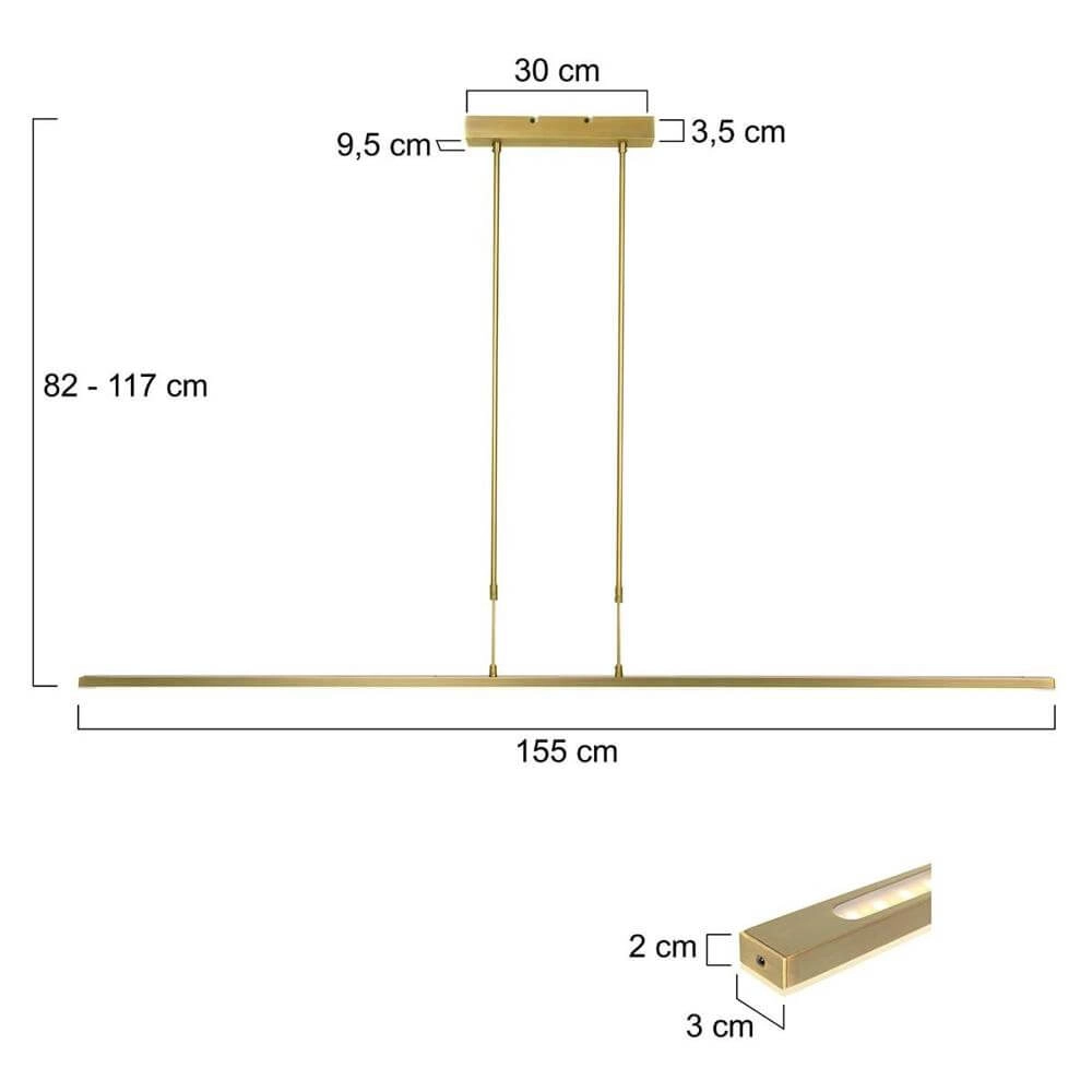 Pendant lamp Zelena LED gold Steinhauer 8712746177572