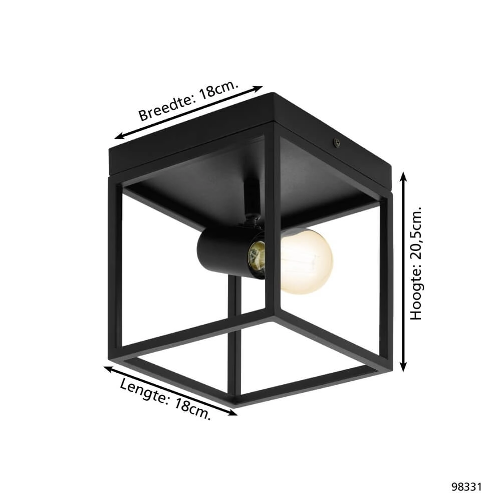 Black ceiling lamp Silentina 1-light Eglo 9002759983314