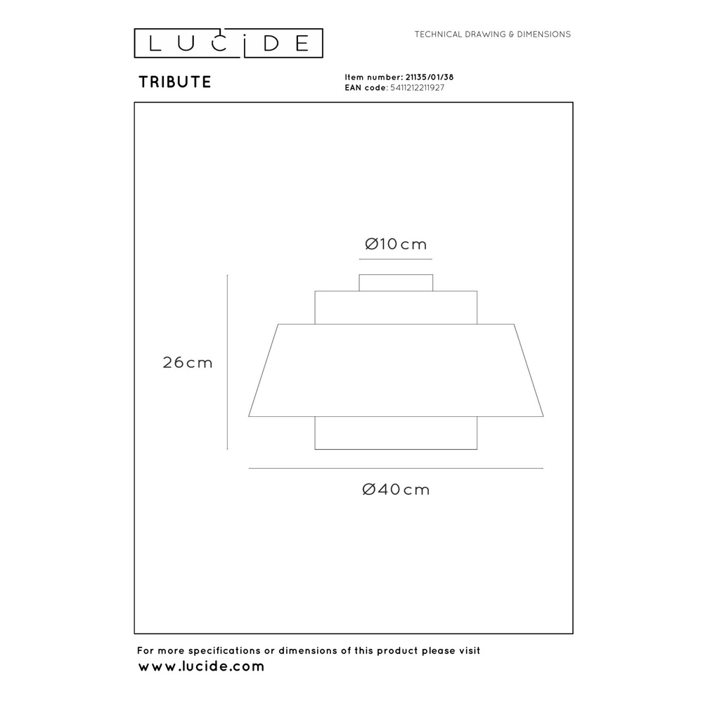 Ceiling lamp Tribute cream Lucide 5411212211927