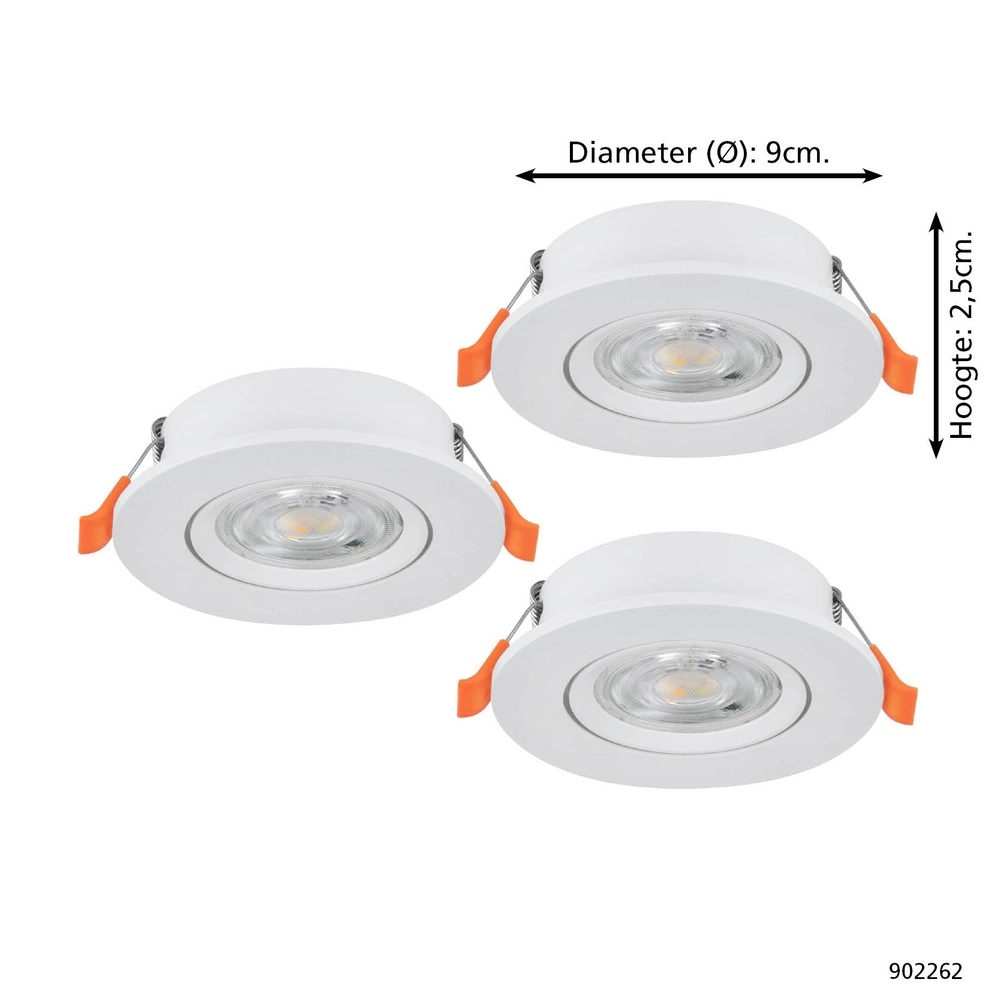 Set of 3 recessed spotlights Barranco white Ø 9cm - 3-step CCT Eglo 9008606359424