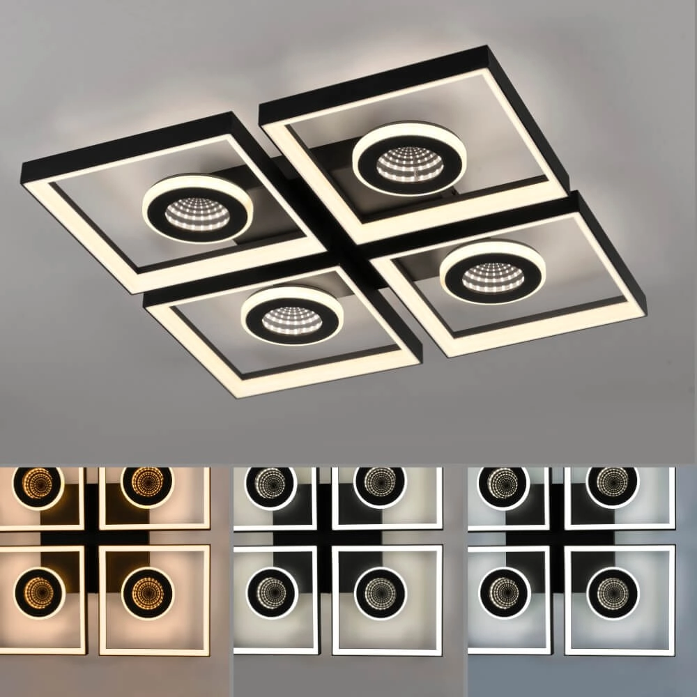 Square ceiling lamp Traforo quatro Paul Neuhaus 4012248384909