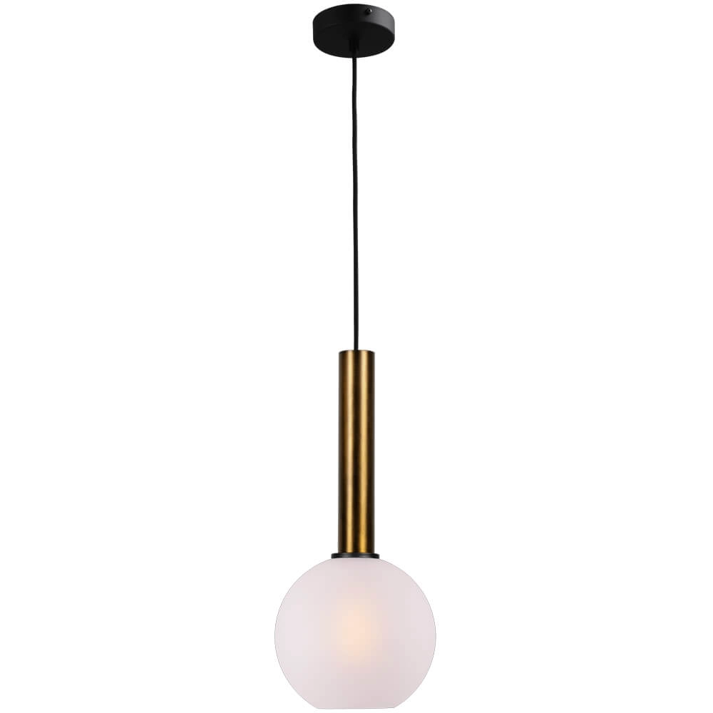 Hanging lamp Ø 20cm Bella 2 Antique brass with matt white glass