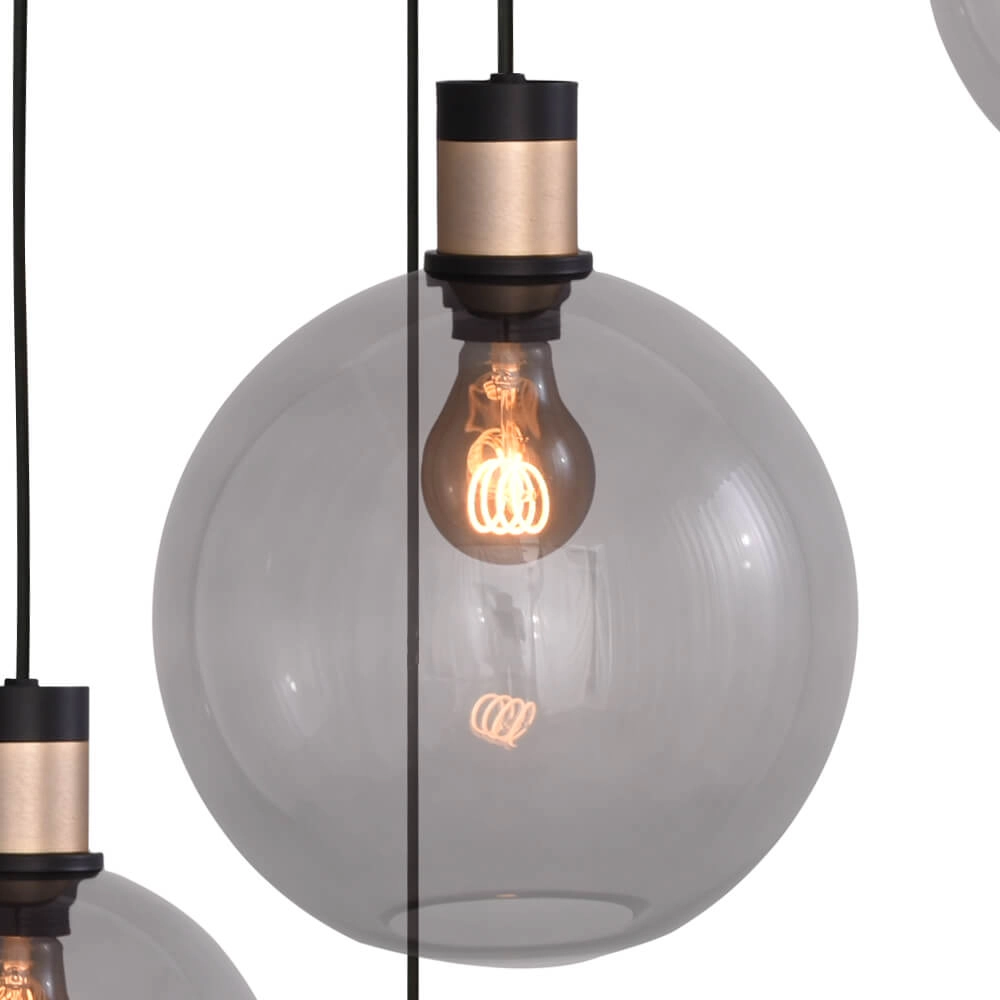 Vide hanging lamp Lazise 2 5-light gold with black Masterlight 8718121303871