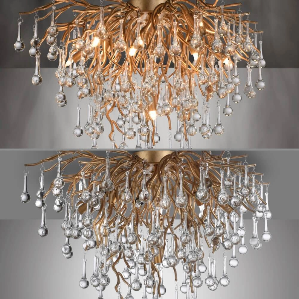 Chandelier Icicle brass 50cm Paul Neuhaus 4012248352083