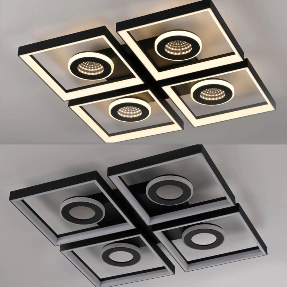 Square ceiling lamp Traforo quatro Paul Neuhaus 4012248384909