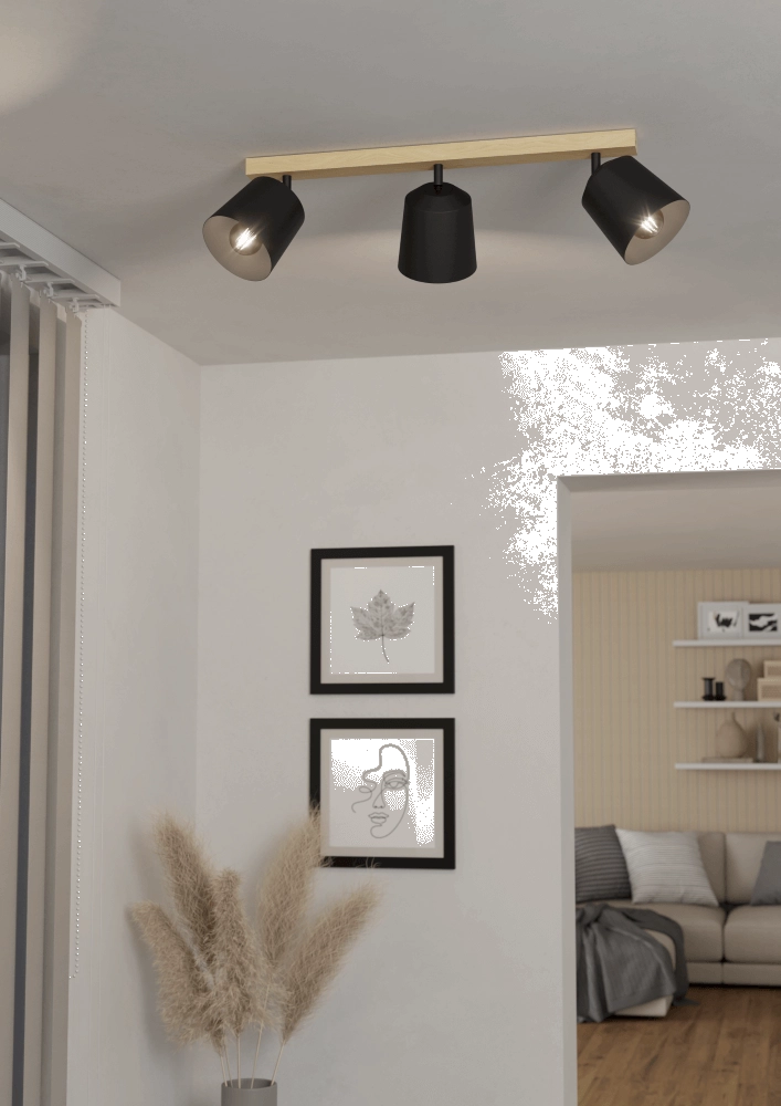 Rural ceiling lamp Cotorro 3-light Eglo 9008606243891